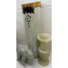 Image 1 : Antique Daum Nancy Etched Enamel Gilt Vase 15.5"Tall w/ Afgan Jade Onyx Vase & More