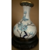 Image 3 : Intricate Enamel Cloisonne Vase Pairing w/ Rosewood Pedestals 12T 