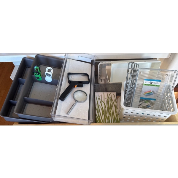Kitchen Drawer & Cabinet Inserts / Organizers w/ Bag Clips Magnifiers Printed Serviettes & More