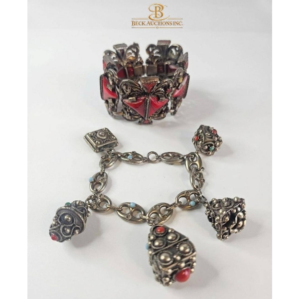Vintage-Style Costume Jewelry Set Bracelet and Cuff