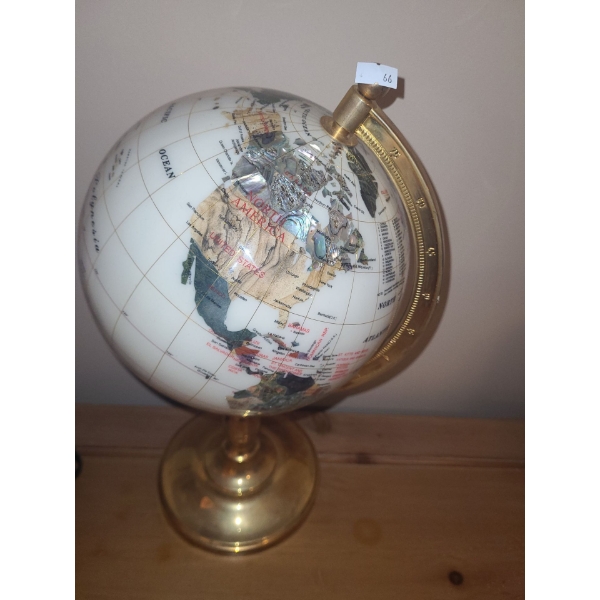 Decorative Tabletop Globe 6.5" Diameter Base, 17 T 