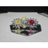 Image 1 : 3 Swarovski Crystal Flowers (2"L) 2 Yellow 1 Red, Sitting on Made in France Mirror