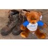 Image 5 : Assorted Workwear w/ Stuffed Bear - Steel Toe/Shank Men's Size 9 Genuine Leather Lift Belt 