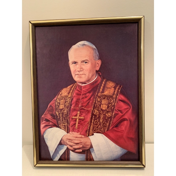 Oil On Canvas Pope Painting By: Leekon 1979 - 13x17 