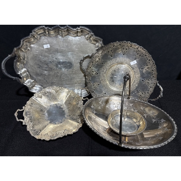 Silver Serving Trays - Shefeild Reproductions & More 14L