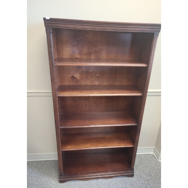 5 Shelf Cherry Finish Bookcase 31 W, 12 D, 60 T 