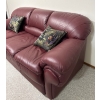 Image 2 : Campio Furniture, Made in Canada, Leather Burgundy 3 Seater Couch in Great Condition - 78W, 34D, 33T