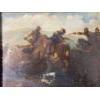 Image 1 :  Oil on Canvas Painting of a 19th Century Battlefield (14.5" x 11"  Inches Before Frame)