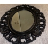 Image 3 : Ornate Wall Mirror 14T w/ Velvet Sequined Pillow Cover Faux Florals In Black Vase 