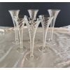 Image 5 : Glass Optic Swirl Champagne Flutes and Glass Candlestick/ Bud Holder