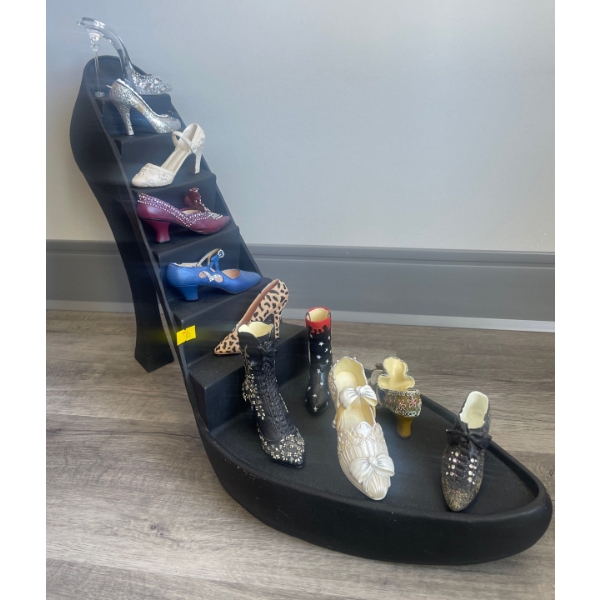 Just The Right Shoe Giant Black High Heel Stiletto Jewelry Display Holder Shelf For Mini Shoes  18" 
