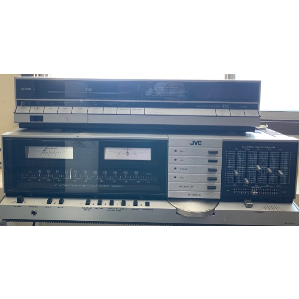 JVC DC Integrated Reciever JR-S201 w/ Sears Video Cassette Recorder 