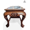 Image 3 : Chinese Carved Hardwood And Marble-Inset Coffee Table Early 20th Century 18''D, 38''W, 18''H INCHES.