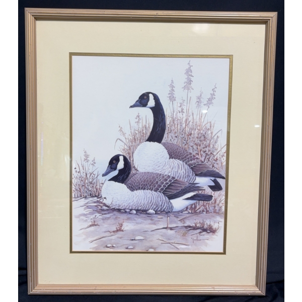 Framed Geese in Landscape Artwork