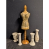 Image 1 : Candlestick Holder, Vases and Miniature Dress Form 22 Inches Tall