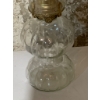 Image 3 : Antique Glass Oil Lamp with Brass Burner and Chimney