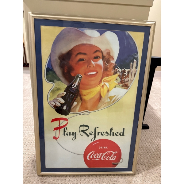 'Play Refreshed' Coca-Cola Framed Poster - 35x23