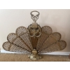 Image 3 : Ornate Brass Peacock-Style Folding Fireplace Screen