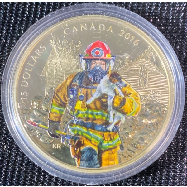 2016 Canadian $15 National Heroes: Firefighter Fine Silver Coin