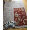 Beige Chevron Pattern Area Rug 60 w x 84 l & Small Floral Rug 30 w , 45 l