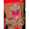 Image 2 : Indigenous Made Moose Hide Mukluks w/ Floral Bead Work Tassels & Fur Trim