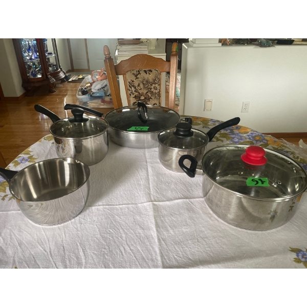 Set of 5 Stainless Pots, Like New