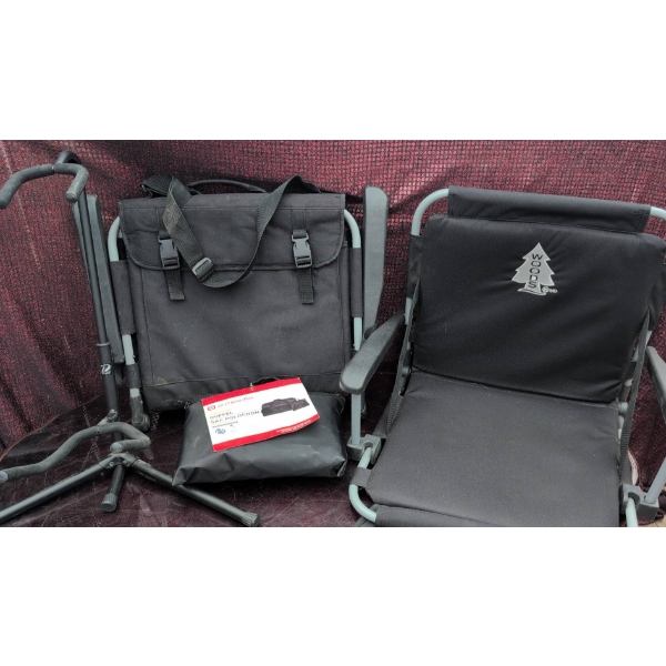 Woods Folding Camping Chairs and One Outbound Packable Duffel Bag