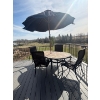 Image 1 : High End patio table & chairs include six chairs, umbrella & tiled table Top amazing condition