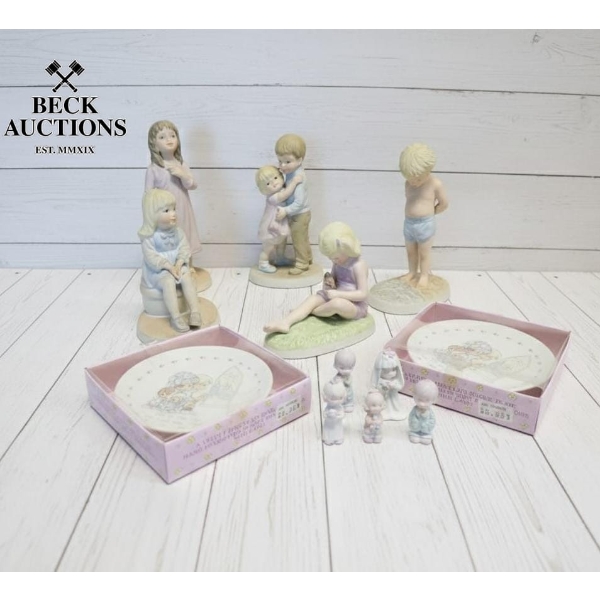 Collection Of Frances Hook. And Precious Moments Figurines And Two Plates. 
