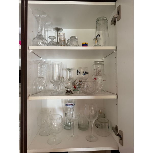 Cupboard of Various Glassware for inside the Home