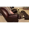 Image 2 : Well Loved Genuine Leather Reclining Swivel Rocker w/ Handmade Afgan & More 40T