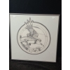 Image 1 : Print of Eagle Numbered 99/250, Artist: Calvin Cornish, 16 x 16 Framed Under Glass