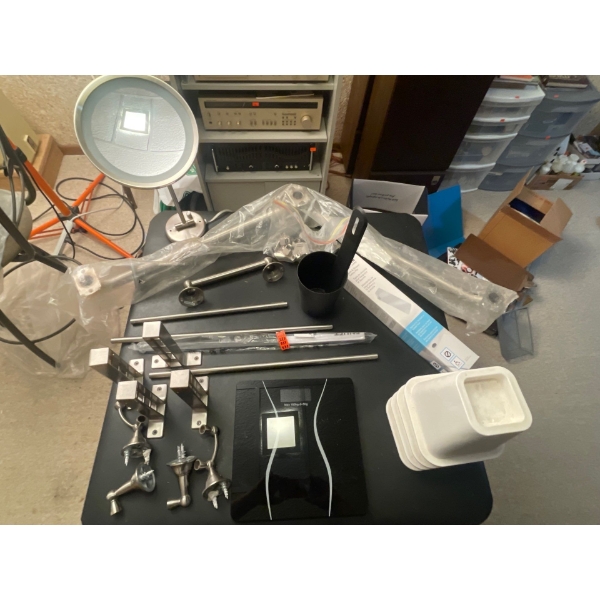 Bathroom Accessories, Scale, Mirror, Safety Matt, Safety Bar, Shower Caddy, Towel Racks.
