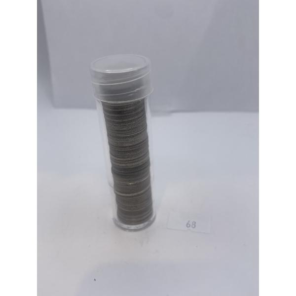 Full Tube of Pre 1967 Canadian Dimes- 141.3g 80% Silver 