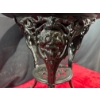 Image 3 : Intricately Carved Side Table with Red Top 23Wx23Dx28H