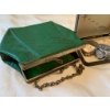 Image 4 : Silver Watch With Case and Green Clutch Purse