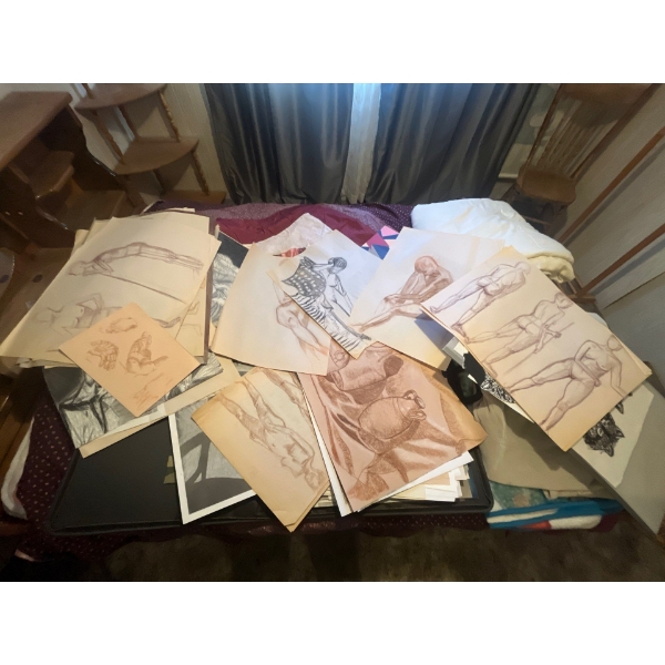 -large collection Art pencil, sketches from the 1960s nudes and so much more