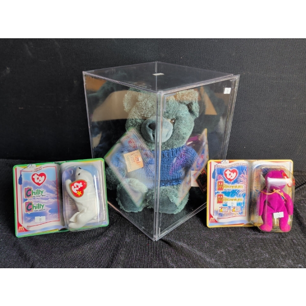 NEW Teddy Trio -Soft Expressions 13"Tall w/ 2 Happy Meal Treat TY Toys 