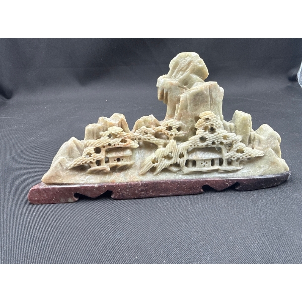 Chinese Soapstone Carving Mountain Village 8L