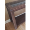 Image 2 : Wood Console Table w/ Rattan Detail and Glass Top 53 W, 16 D, 27 T 
