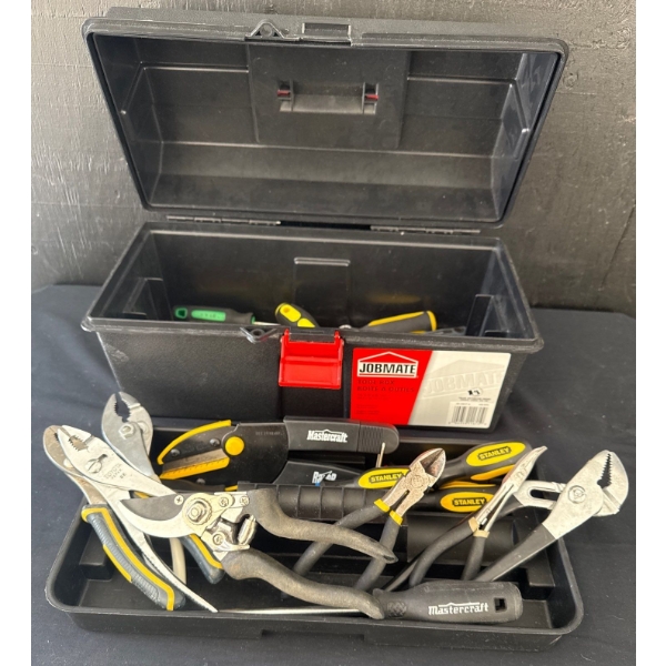 JOBMATE Hard Tool Chest w/ Contents - Assorted Hand Tools Stanley Mastercraft & More