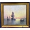 Image 1 :  Unsigned Ships on Water Original on Canvas 21Wx18H