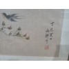 Image 4 : Asian Flowers on Silk 39 X 17, Framed Under Glass 