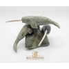 Image 2 : Carved Soapstone Sculpture of Two Narwhals