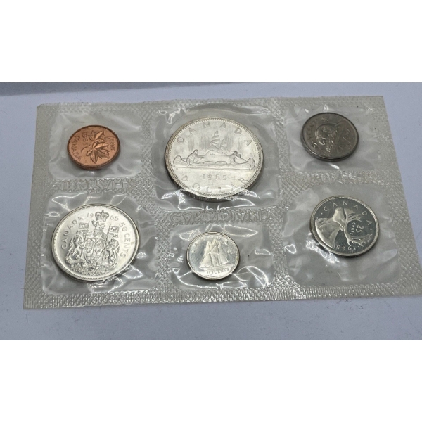 1965 Canadian Uncirculated Coin Set 43g 80% Silver