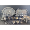 Image 1 : Assorted Metalware Serving Pieces: Trays, Carafes, Cream/ Sugar and More!