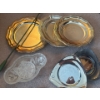 Image 4 : Chrome & Crystal Kitchen Collection - Plates Platters Pickle Bowl Tablecloth Clamps & more