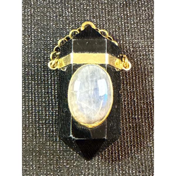 Obsidian & Spectrolite Pendant
