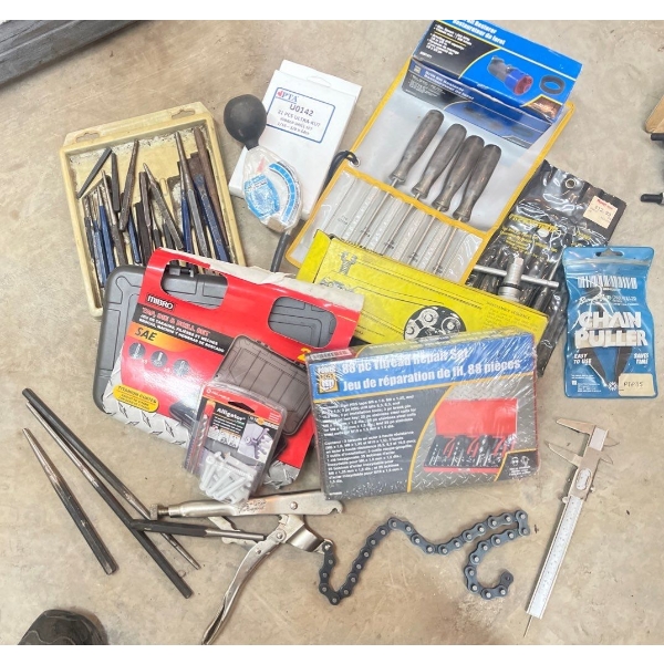 26 Piece Tap & Die Set by Mibro & Power Fist 88 piece Thread Repair Set & More