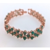 Image 1 : Silver Emerald gemstone Bracelet 19.1 ct Certified  Value ($13,502 Appraisal)
